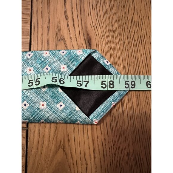 Men's SERICA Silk NECKTIE Tie HAND MADE IN Italy BLUE WHITE PINPOINT DECOR 3x59 - Picture 9 of 9